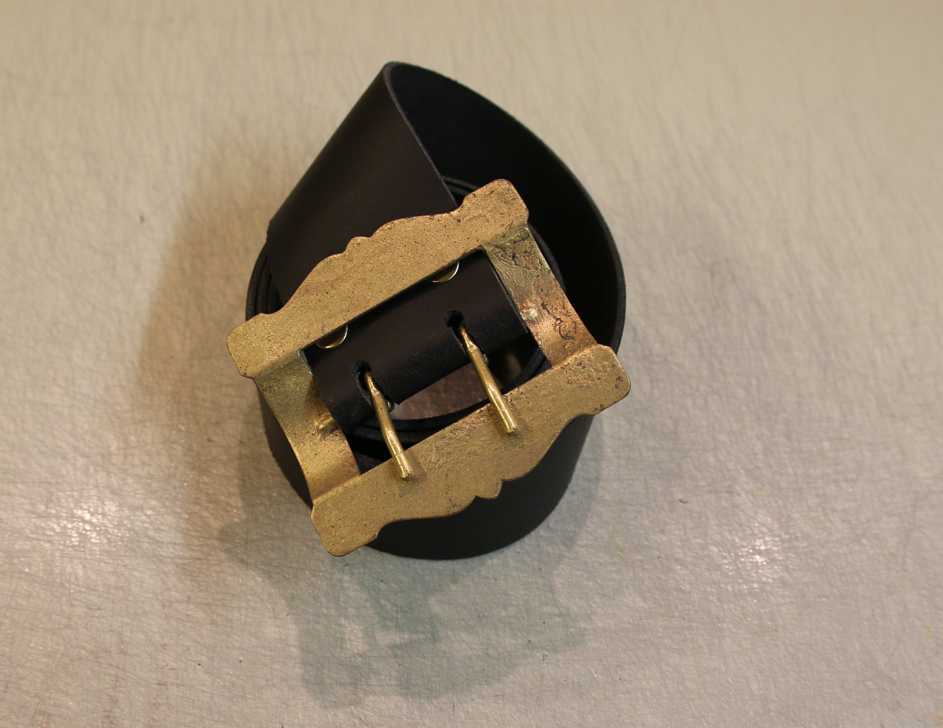 Ledergürtel 90 mm Breite Schwarz